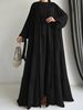 Verve M2695 Women's Muslim Solid Color Vest Dress Fashion Elegant Long Robe Coat_ecoleips.com