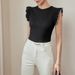 Women's French Style Elegant High End Versatile T-Shirt Solid Color Top Fashion Clothing_ecoleips.com