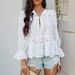 Diyun European And American 2025 Spring Summer Casual Vacation Loose Lace-Up Cardigan Solid Color Hollow_ecoleips.com