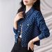Women's Clothing Women's Denim Jacquard Short Jacket - Chic Floral Print Casual Coat For Autumn_ecoleips.com