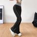 Voya 2026 Women's Versatile Commuting Slim Casual Pants Waist Fitted Leisure Pants, Spring And Summer Elastic Waist Color-Blocking Wide-Leg Long Pants_ecoleips.com