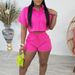 Women's Clothing Summer New Casual Lapel Short Sleeved Shirt Shorts Fashionable Uit_ecoleips.com