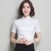 Spring White Shirt Women's Long-sleeved Overalls Dress Korean Version Top Professional Women's Short-sleeved Shirt OL_ecoleips.com