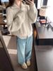 European Style High Collar Thick Knit Cardigan For Women 2026 Heavy Craft Twist Zipper Autumn Winter Thickened Knitted_ecoleips.com