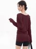 K Fashionable Large U-neck Hip Covering Long Sleeved T-shirt For Sports, Fitness, Yoga, Loose Fit, Waist Cinching, Slimming Top For Women_ecoleips.com