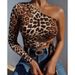 Aria Basics Aria Basics LN156 In Stock, 2025 Summer Hot-selling European And American Cross-border Leopard Print One-shoulder Sexy Slim-fit_ecoleips.com