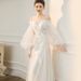 Elegant French Style Light Wedding Dress High End Feel Forest Style Super Fairy like Bride Dress with Small Train for Leaving And Welcoming Guests_ecoleips.com