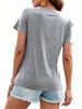 Summer Women's Short Sleeved V-neck Loose Modal T-shirt Top Short Sleeved Comfortable Breathable T-shirt Top_ecoleips.com