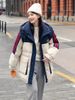 Popular Color-blocked Down Jacket For Petite Women, New Winter Style, Hooded, Loose, Fashionable, Thickened Coat_ecoleips.com