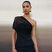 Spring/Summer Women's Asymmetrical Neckline Pleated Top Off-Shoulder Elegant Slim Fit Solid Color Stylish Casual T-Shirt_ecoleips.com