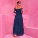 Women's Clothing Evening Dress European Station Chiffon Dress One Shoulder Lace Long Dress Evening Dress Women's Clothing_ecoleips.com