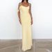 Women's Summer Low Cut Solid Color Dress European American Style French Temperament Backless Suspender Wholesale_ecoleips.com