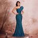 Elegant Sophisticated Evening Gown High Fashion Sequined One-Shoulder Graduation Ball Mermaid Dress for European American Parties_ecoleips.com