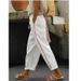Women's Wide Leg Casual Jumpsuit - Soft Cotton Blend Straight Leg Pants For Work & Everyday Wear Breathable Cotton Fabric:_ecoleips.com