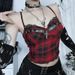 XS25039 Dark Gothic Style Basic Camisole With Chest Pads 2025 New Slim Fit Tank Top For Women_ecoleips.com