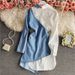 Spring Suit Women's Fashion Dress Shirt Skirt Polo Long Sleeve New Style Irregular_ecoleips.com