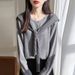 High-end 2026 Spring/Summer New Fine 60% Wool + Striped Shawl Knit Cardigan Two-Piece Set For Women_ecoleips.com