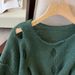 Women's Clothing Women's Autumn Loose Knit Sweater Cover Up Ripped Hollow Out Design Conscious Short Style For Formal & Casual_ecoleips.com