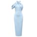 Women's Clothing Summer Simple Ins Fashion Sexy Halter Sleeveless Irregular Dress For Women_ecoleips.com