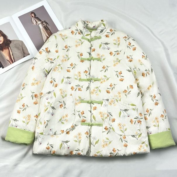 Women's Clothing Vintage-Inspired Cotton-Padded Coat With Frog Closures – Thickened Loose-Fit Winter Jacket For Women, Classic Chinese Style_ecoleips.com