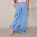 European And American Cross-border High-waisted Bow Patchwork Floor-length Wide-leg Jeans, Street-style Distressed Loose_ecoleips.com