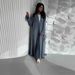 Muslim Dress Women Middle Eastern Style Drawstring Cardigan Robe – Modest Loose Fit Abaya With Pockets & Comfortable Design_ecoleips.com