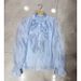 Elegant Stand Collar Petal Sleeve Blouse For Women - Ruffle Detail White Top, Light Luxury Palace Style, Autumn Fashion_ecoleips.com