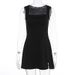 Women Solid Color Round Neck Long Sleeve Dress Elegant Fashion Waist Shirred Slim Fit Slit Hem Casual Party Midi Dress For Women_ecoleips.com