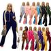 Women’s Stretch Velvet Flared Pants Set – Elegant Two-Piece Outfit For Fall (14 Colors)_ecoleips.com