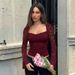 Women's Long Sleeved Top Lace Trimmed See Through Tie Waist Fashionable Sexy American Style Autumn Winter New Arrivals_ecoleips.com