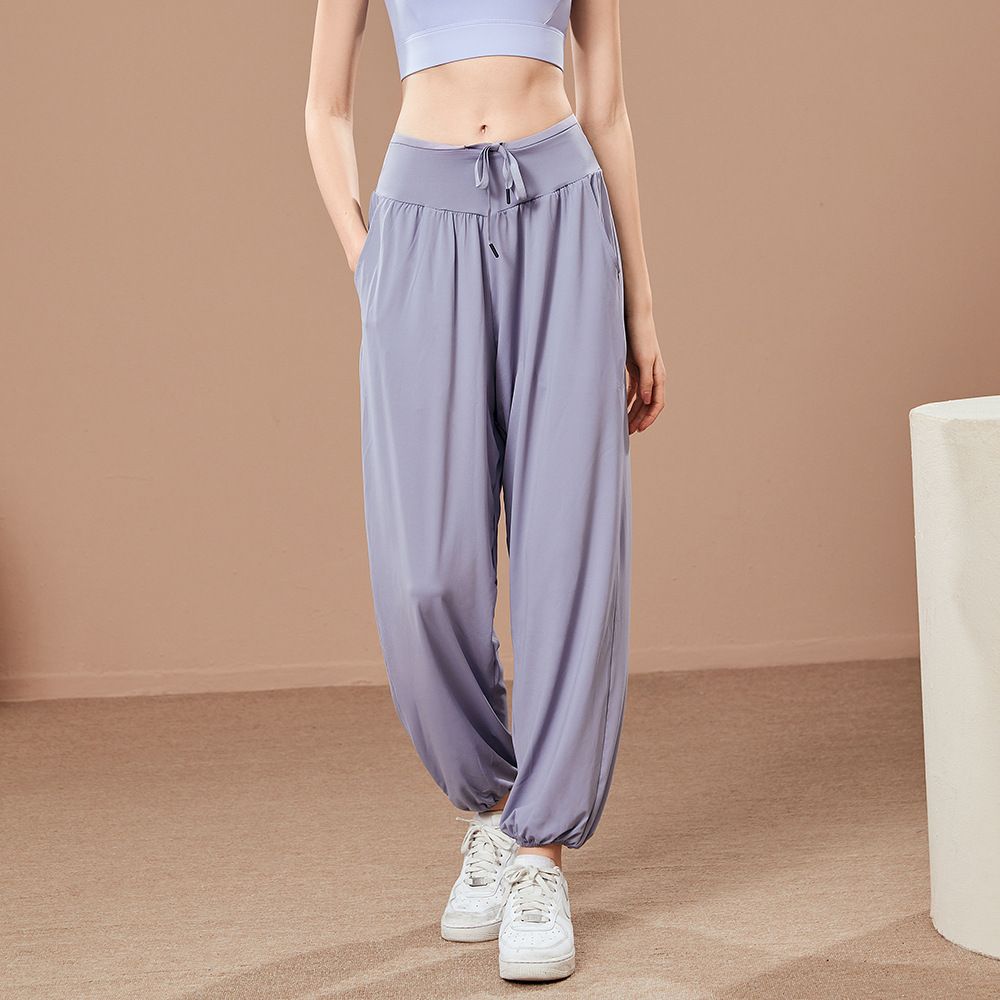 Women's Clothing Quick Drying Sports Trousers For Women Running With Loose Fitting Yoga Drape Autumn High Waist Pilates Training Fitness Trousers_ecoleips.com