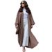 Verve MQ077 Muslim Women's Modest Fashion Turkish Striped Casual Plus Size Abaya Cardigan Robe_ecoleips.com