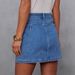 Stretchy Denim A-Line Mini Skirt For Women - Comfortable Washed Blue Jeans Skirt, Casual Slimming Fit_ecoleips.com