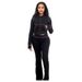 Women's Clothing New Style Fashionable And Elegant Waffle Hooded Two Piece Suit_ecoleips.com