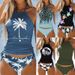 Women's Clothing Printed Halter Neck Tie Back Slimming And Meat Covering Split Women's Swimsuit Swimsuit_ecoleips.com