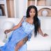 Women's Clothing Sexy Off Shoulder Blue Denim Positioning Print Two Piece Suit_ecoleips.com