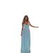 Verve 2025 New Style Summer Women's Elegant V-neck Pleated Strapless Long Slim Fit Backless Dress For Women_ecoleips.com