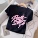 Trendy Casual Sportswear Set – Slim Fit Top & Flowy Pink Pants (Geometric Embroidery, M-XXL)_ecoleips.com