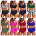 Women's Solid Color Backless Pleated Two Piece Swimsuit Comfort And Confidence In The Water Sexy Gathered Bikini Set_ecoleips.com