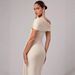 Elegant Solid Color Bodycon Midi Dress, High Waist Off-Shoulder Knit Dress For Women, Chic Casual Party Wear_ecoleips.com