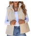 Aria Basics Europe America 2024 Autumn/Winter Corduroy Vest With Pockets, Zipper Front, Pleated Women's Cotton Coat, Casual_ecoleips.com