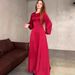 Middle East Dubai Robe European And American Cross-Border Women's Solid Color Satin Long Dress Foreign Trade_ecoleips.com