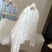 Women's White Lace Embroidered Hooded Cardigan Sun Protection Loose Fit Chic Stylish Outerwear_ecoleips.com