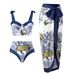 Two Piece Swimsuit Set Conservative Tummy Control Beach Hot Springs Vacation One Piece Bikini_ecoleips.com