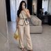 Fashionable Casual Two Piece Set Solid Color Loose Fitting Top And Pants European American Style French Style Suit for Women_ecoleips.com