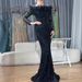 Women's Clothing One Shoulder Feather Fishtail Dress Light Luxury Elegant Temperament Celebrity Banquet Host Evening Dress_ecoleips.com