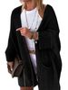 Women's Clothing Solid Color Long Sleeved Cardigan Knitted Cardigan Long Sleeve Open Front Sweater Coat Casual Loose Fit Fall Winter Solid Color_ecoleips.com
