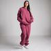 Women's Clothing Autumn And Winter Solid Color Pullover Hooded Sweater Wearing Eye Mask Trousers Set Sweater Two-piece Set Women_ecoleips.com