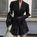 Women's High-End Fitted Suit Jacket Autumn Winter Slim Waist Lace Trim Stylish Elegant Outerwear Blazer_ecoleips.com