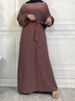Hot Selle Simple Style Moroccan Dresses Kaftan Turkey Solid Color Gulf Abayas Islamic Women Long Dress Muslim Saudi Robe Ramadan_ecoleips.com